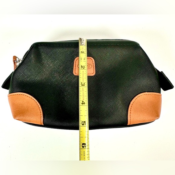 Bric's Black Toiletry Bag with brown Leather Accents - Picture 7 of 9